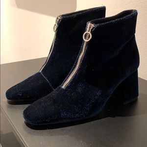 Blue Velvet Zara Booties